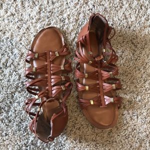 Brown strappy sandals